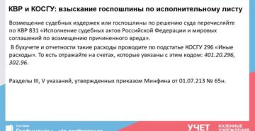 Косгу Возмещение Госпошлины По Решению Суда В 2020 Году